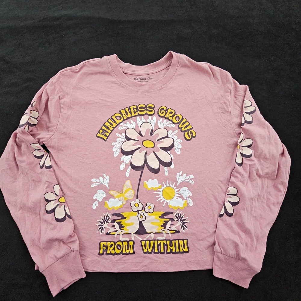 Kindness Grows From Within‎ Rebellious One Pink Long Sleeve T-Shirt Women's XS